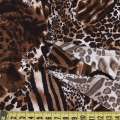 Микролайкра леопардовый принт с леопардом коричневая ш.160 оптом