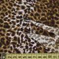 Мікролайкра леопардовий принт смуги коричнева ш.160 оптом