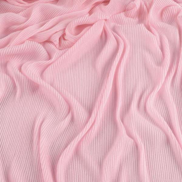 Трикотаж гофре рожевий блідий ш.160 (продається в натягнутому вигляді) оптом