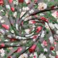 Трикотаж серый с бело-розовыми цветами ш.165 оптом