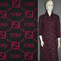 Трикотаж чорний з малиновим принтом FENDI ш.160 оптом