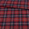 Фланель* рубашечная красная в синюю клетку ш.145 (2 сорт) оптом