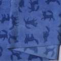 Флис голубой темный, синие лисички, ш.160 оптом