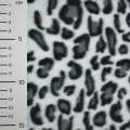 Флис белый с черным принт леопард ш.160 оптом