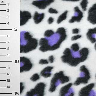 Фліс білий, чорно-фіолетовий принт леопард ш.160 оптом