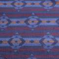 Флис шерпа синий темный, бордово-бежевый орнамент, ш.162 оптом