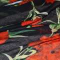 Марлевка чорна з червоними гвоздиками ш.190 оптом