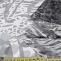 Шелк серый с серо-белым абстрактным рисунком, ш.140 оптом
