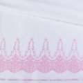 Шитье белое хлопок с вышивкой розовой кайма ш.140 оптом
