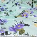 Шифон Діллон блакитний в жовто-фіолетові квіти ш.142 оптом