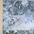 Муслін "Apanage" в смуги-візерунки сіро-блакитного-ФотоПринт ш.150 оптом