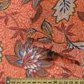 Батист терракотовый в коричневые, бежевые крупные цветы, ш.145 оптом