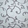 Мікровельвет блідо-блакитний з вишивкою завитки, ш.150 оптом