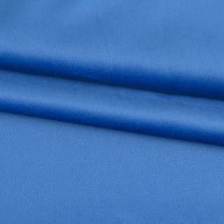 Велюр хлопковый синий светлый с покрытием с изнанки ш.143 оптом