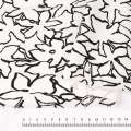 Віскоза стрейч, чорні квіти на білому тлі, ш.135 оптом