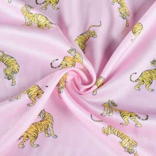 Вискоза розовая с желтыми тиграми ш.149 оптом