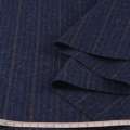 Шерсть костюмная GUABELLO с кашемиром синяя в голубую, сиреневую полоску, ш.153 оптом