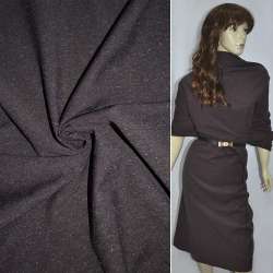 Шерсть костюмная с шелком с ворсинками фиолетовыми коричневая, ш.150