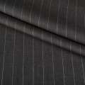 Шерсть костюмна з шовком в смужку світлу коричнево-сіра, ш.155 оптом