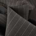 Шерсть костюмна з шовком в смужку світлу коричнево-сіра, ш.155 оптом