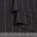 Шерсть костюмна стрейч в смужку білу (19мм) сіра, ш.154 оптом