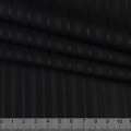 Тканина костюмна з шерстю стрейч в смужку чорна, ш.157 оптом