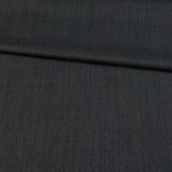 Шерсть костюмна з шовком в точку чорно-сіра, ш.152 оптом