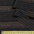 Шерсть костюмная в полоску коричневую черная BECKER, ш.160 оптом