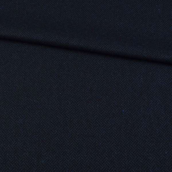 Полушерсть костюмная ромбы сине-черная, ш.157 оптом