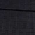 Шерсть костюмная жаккардовая в серые прямоугольники черная , ш.158 оптом