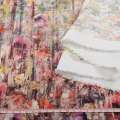 Коттон стрейч APANAGE белый, мелкие акварельные цветы, раппорт 117 см, ш.155 оптом