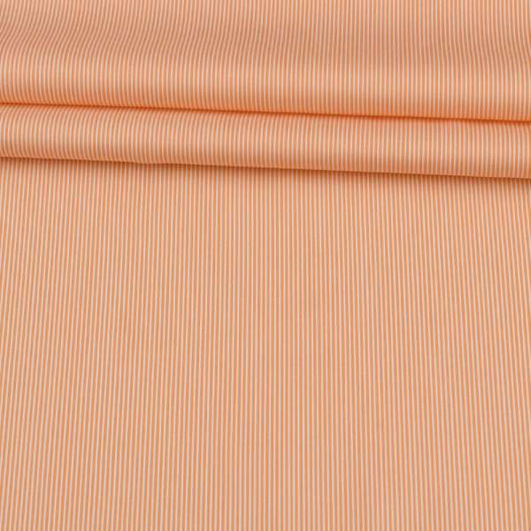 Коттон в полоску тонкую оранжево-белый ш.153 оптом