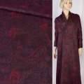 Пальтовая ткань с ворсом Gerry Weber узор красно-фиолетовый на черном фоне, ш.150 оптом