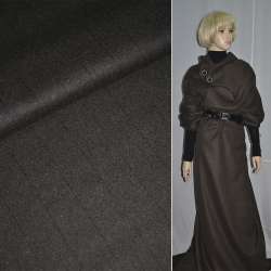Шерсть пальтовая полосы узкие черные коричневая темная, ш.148 см