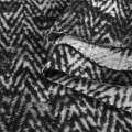 Шерсть пальтовая ARMANI в елочку черно-белый, ш.147 оптом