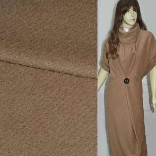 Пальтова тканина з ворсом коричнева світла оптом