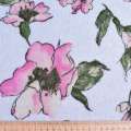 Лоден пальтовий Luna Cotta Drack квіти принт рожеві на блакитному тлі, ш.140 оптом