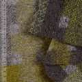 Пальтовий трикотаж Woolle Flausch візерунок геометричний коричнево-гірчично-бежевий, ш.145 оптом