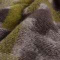 Пальтовий трикотаж Woolle Flausch візерунок геометричний коричнево-гірчично-бежевий, ш.145 оптом