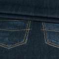 Тканина плащова, принт сині джинси, рапорт 210см, ш.145 оптом