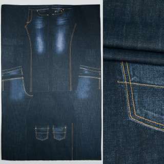 Ткань плащевая, принт синие джинсы, раппорт 210см, ш.145 оптом