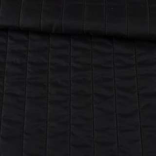 Ткань плащевая стеганая GERRY WEBER полоска 2,5см черная ш.145 оптом
