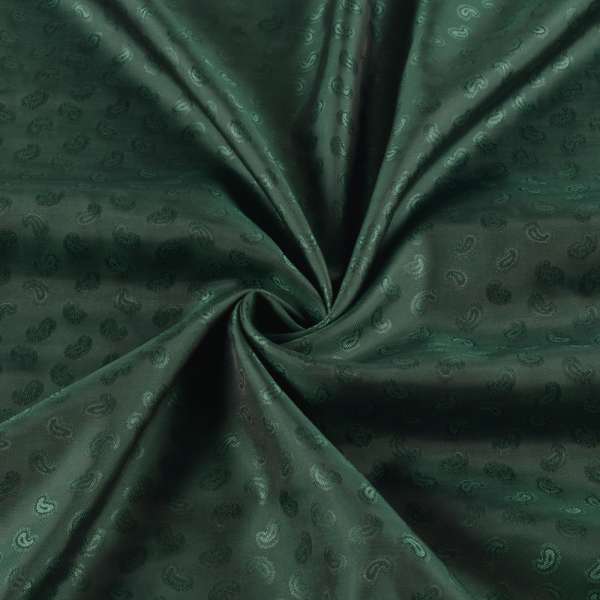 Вискоза подкладочная зеленая темная в жаккардовые огурцы,ш.140 оптом