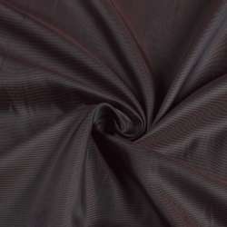 Віскоза підкладкова чорна в тонку коричневу смужку, ш.143
