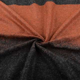 Трикотаж шерстяной черный с оранжевым, раппорт 78см, ш.160 оптом