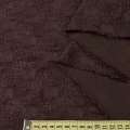 Трикотаж с шелком ажур двухслойный листья коричневый темный, ш.153 оптом