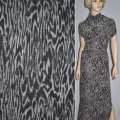 Трикотаж с шерстью серо-коричневый принт леопард с шерстью ш.145 оптом