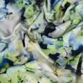 Трикотаж віскозний GERRY WEBER білий в зелені, блакитні акварельні квіти, ш.145 оптом