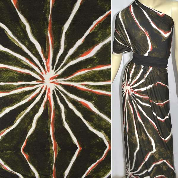 Трикотаж вискоза с ангорой болотно-черный с белыми разводами ш.147 оптом