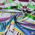 Трикотаж хлопковый стрейч в рубчик с разноцветными полосками с рисунком ш.130 оптом